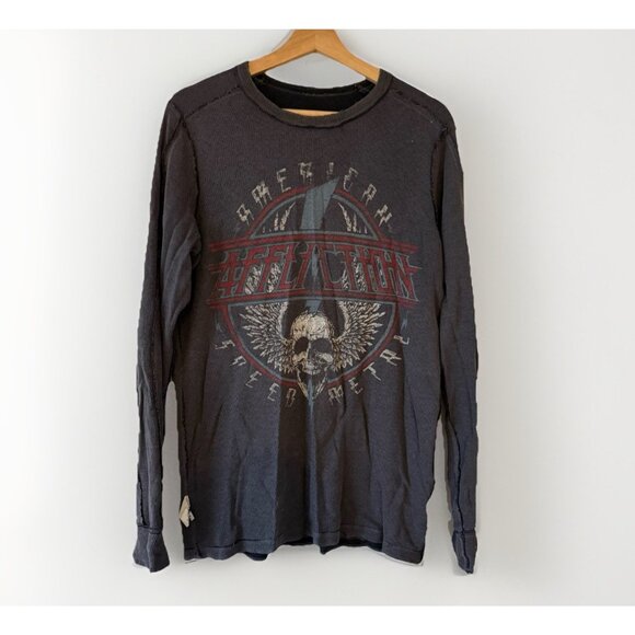 Affliction Reversible Thermal Long sleeve Shirt Size L Grunge Y2K Crazy Opium - Picture 2 of 10
